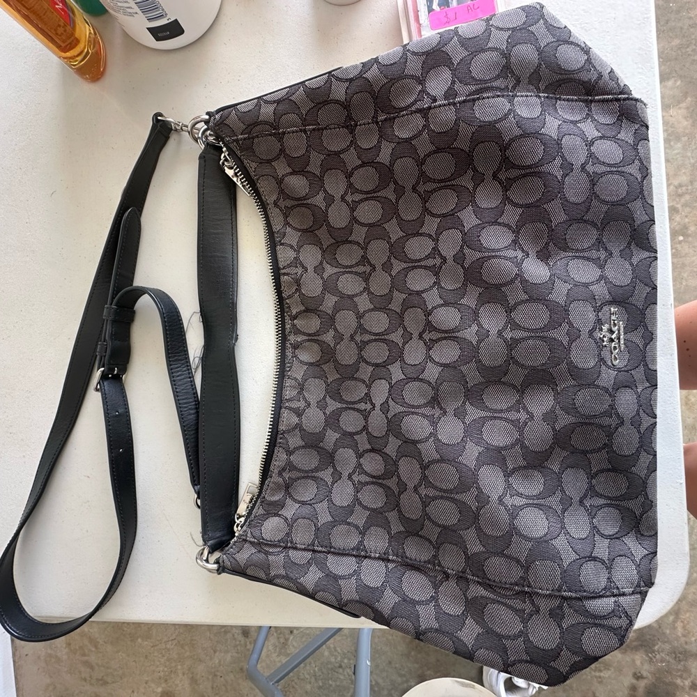 Coach Black Monogram Shoulder Bag